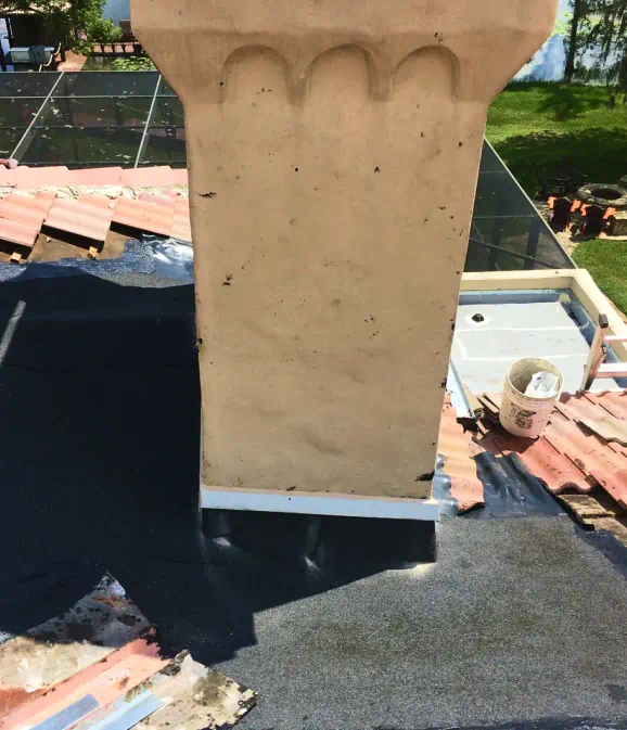 client photo doing roof repair